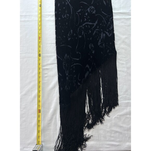 Robbie Bee Womens Size 6 Velvet Burnt Out Tassles Dress - Picture 3 of 9